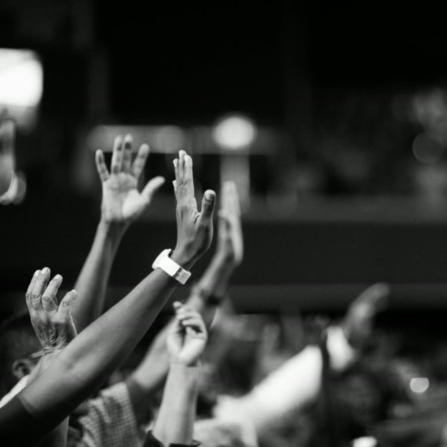 Hands raised in worship